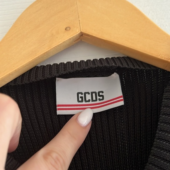 GCDS LONG ASYMMETRICAL ZIP DRESS size small/medium ⛓️black w/ gold hardware ⚜️ - Picture 4 of 14